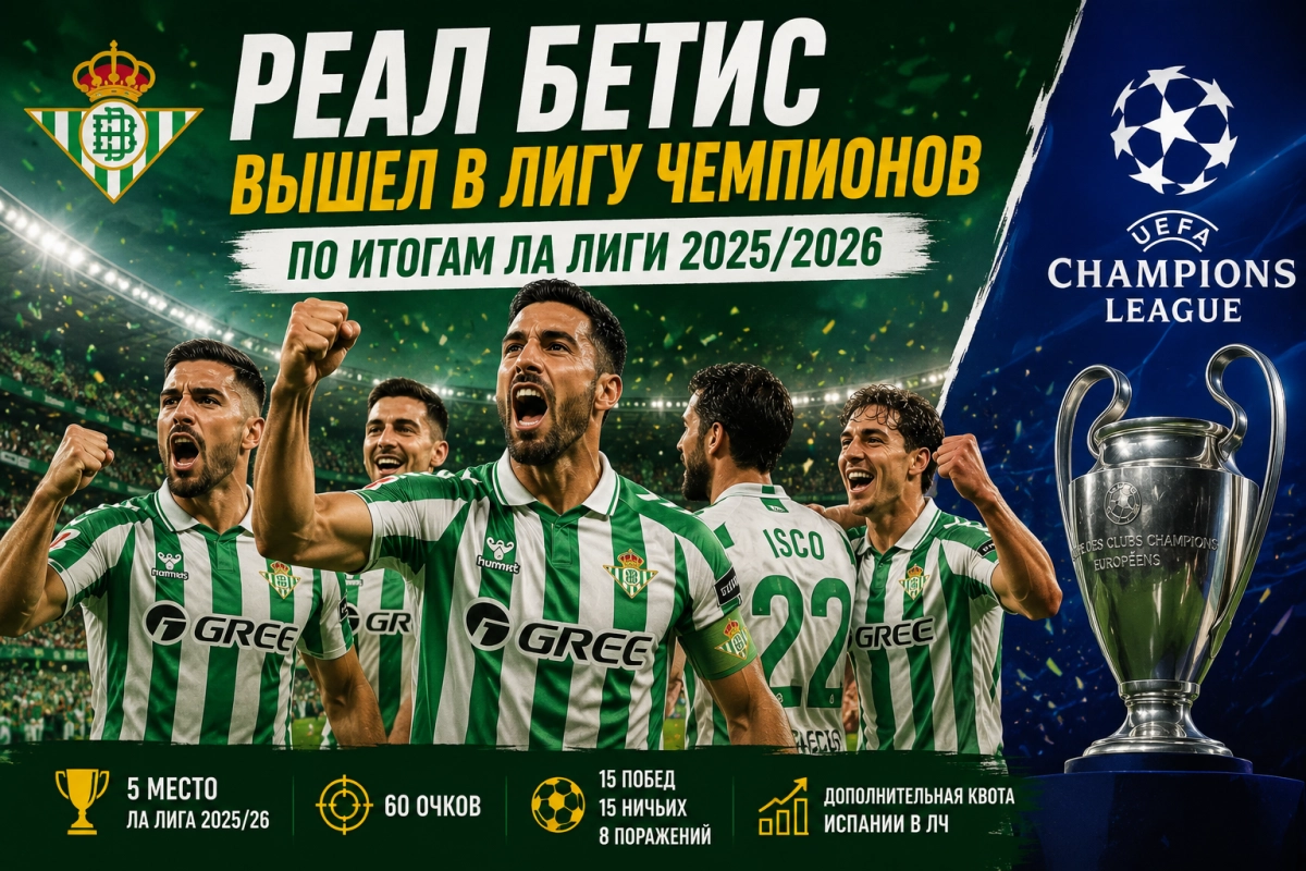 Реал Бетис вышел в Лигу чемпионов по итогам Ла Лиги 2025/2026