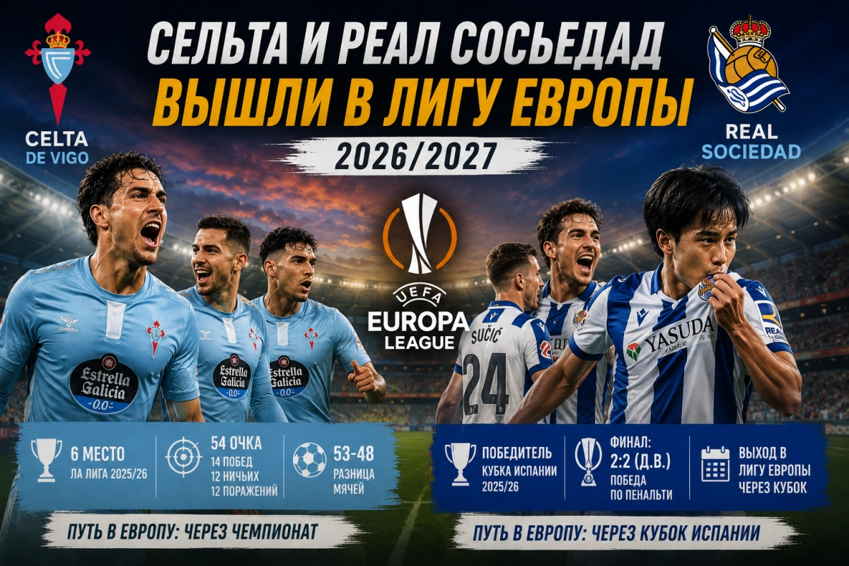 Сельта и Реал Сосьедад вышли в Лигу Европы 2026/2027