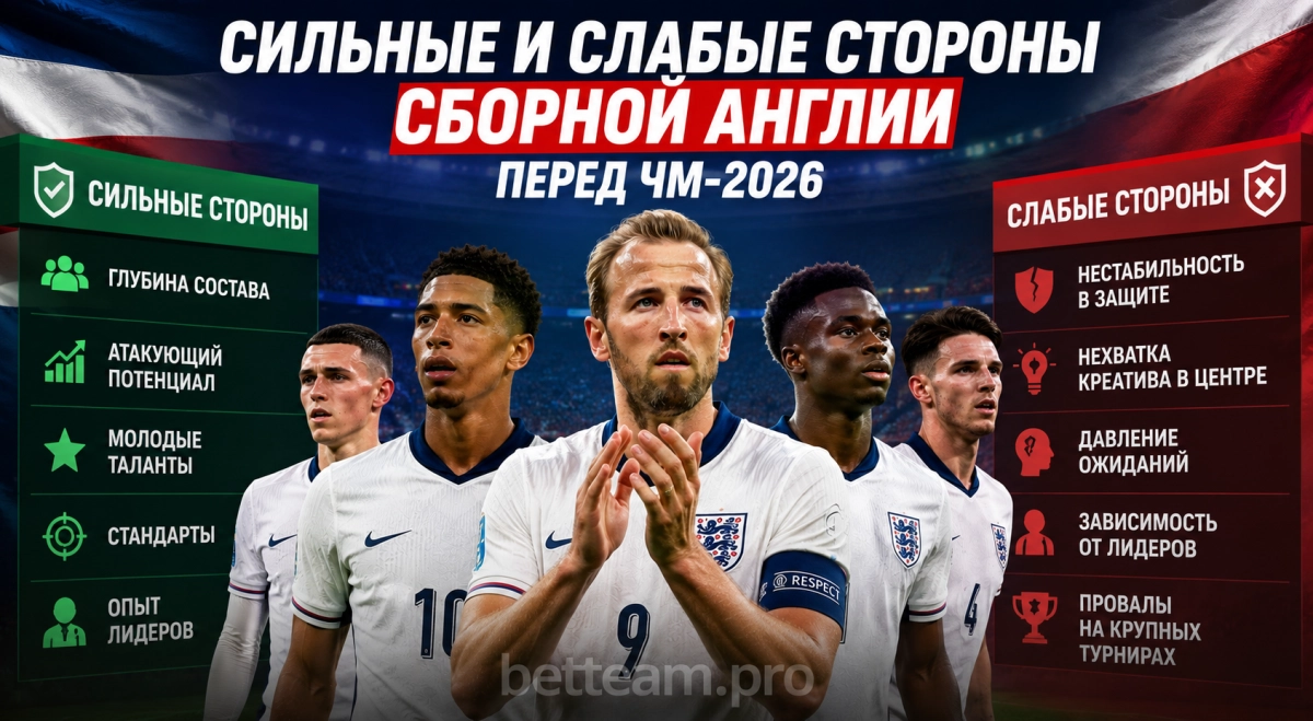 Сильные и слабые стороны сборной Англии перед ЧМ-2026