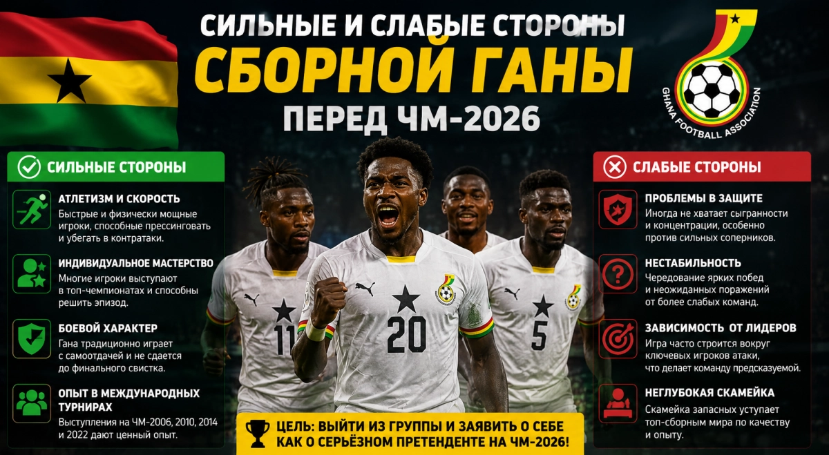 Сильные и слабые стороны сборной Ганы перед ЧМ-2026