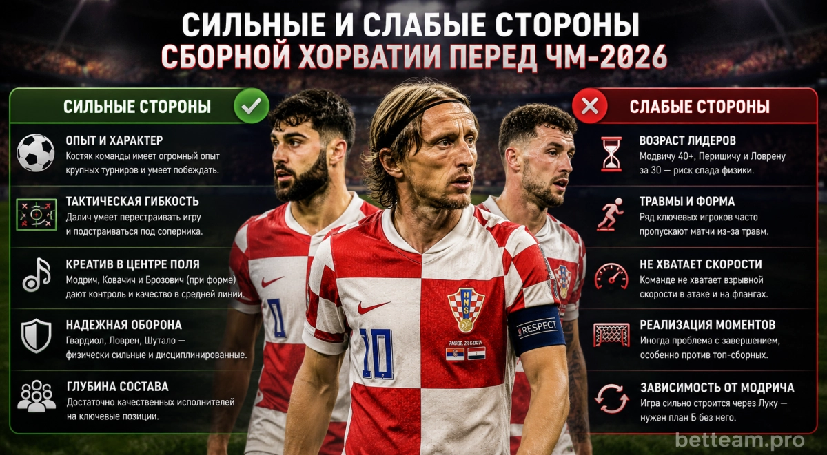 Сильные и слабые стороны сборной Хорватии перед ЧМ-2026