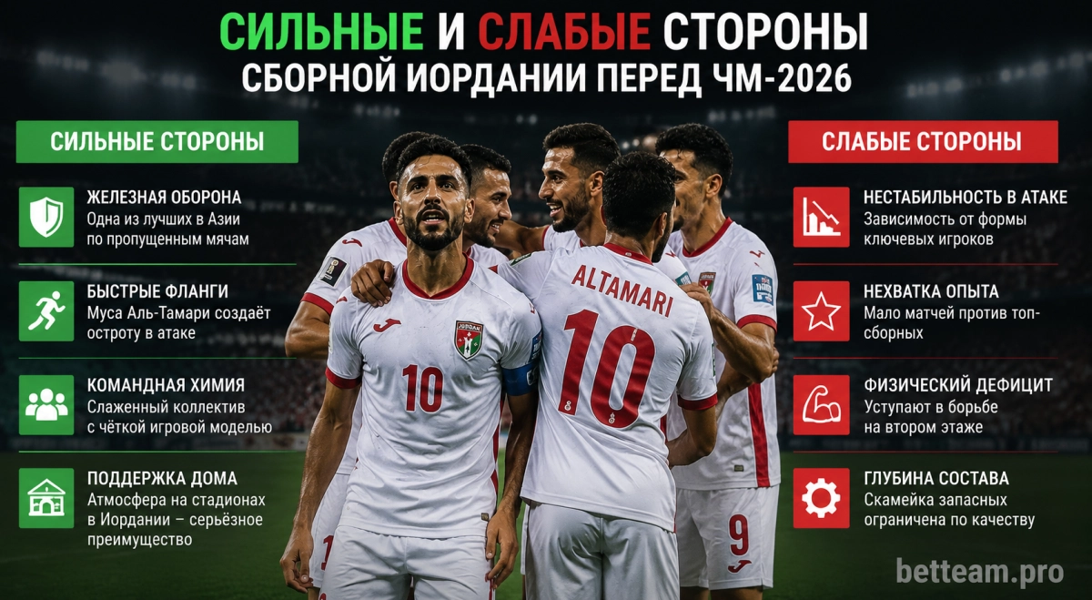 Сильные и слабые стороны сборной Иордании перед ЧМ-2026