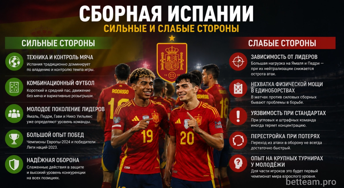Сильные и слабые стороны сборной Испании