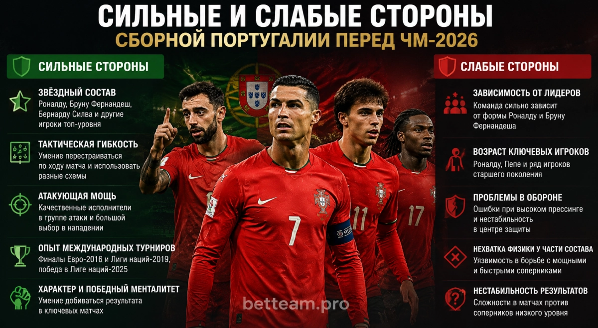 Сильные и слабые стороны сборной Португалии перед ЧМ-2026