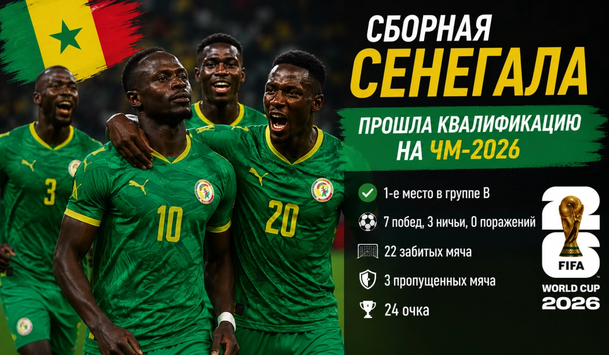 Сборная Сенегала прошла квалификацию на ЧМ-2026
