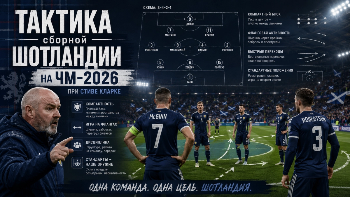 Тактика сборной Шотландии на ЧМ-2026 при Стиве Кларке
