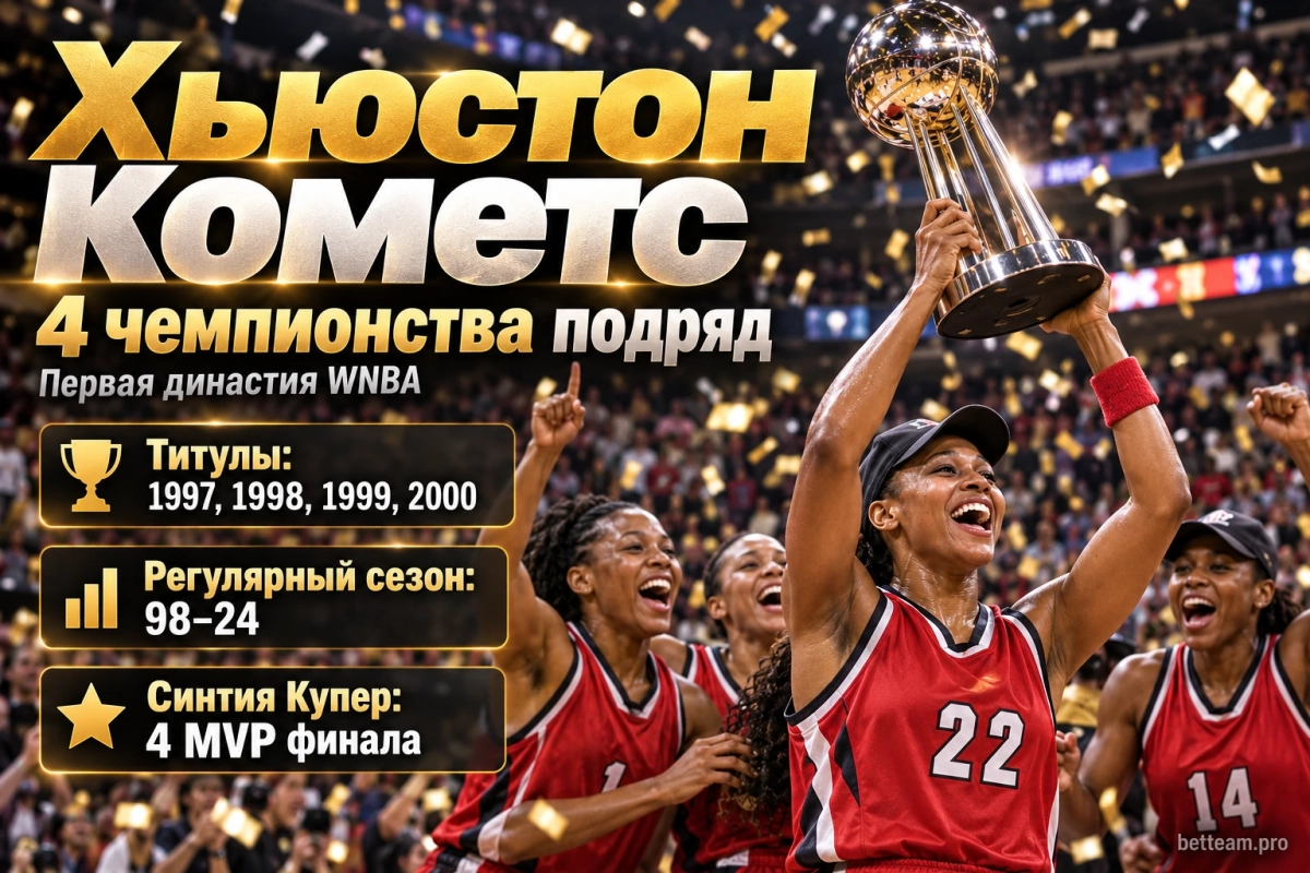 Хьюстон Кометс &mdash; четыре чемпионства WNBA подряд с 1997 по 2000 год