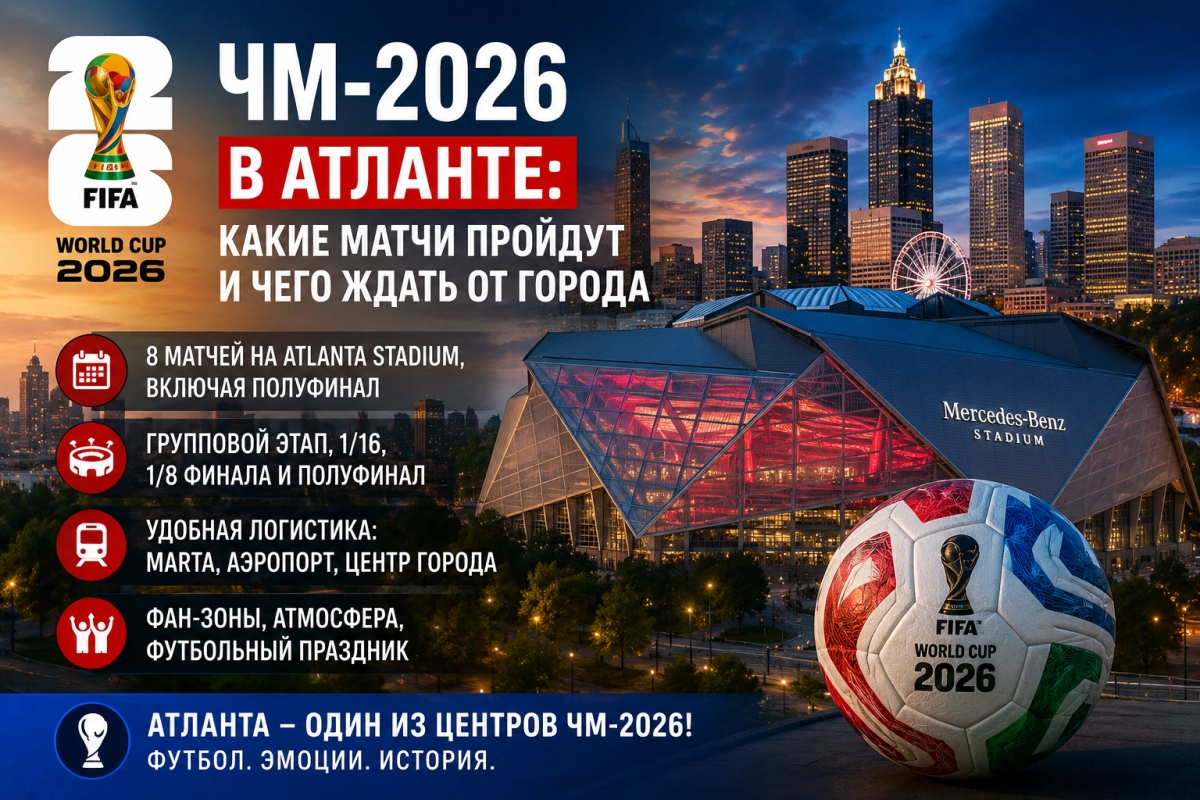 ЧМ-2026 в Атланте: какие матчи пройдут и чего ждать от города