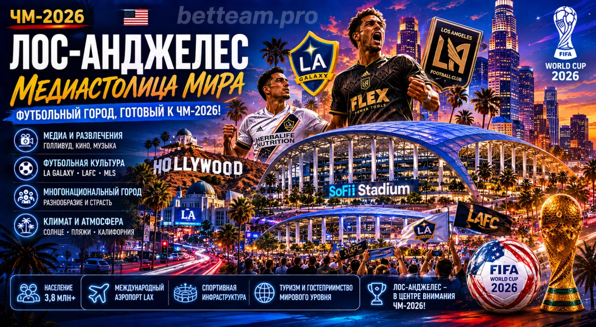 Лос-Анджелес &mdash; медиастолица мира, футбольный город с клубами LA Galaxy и LAFC