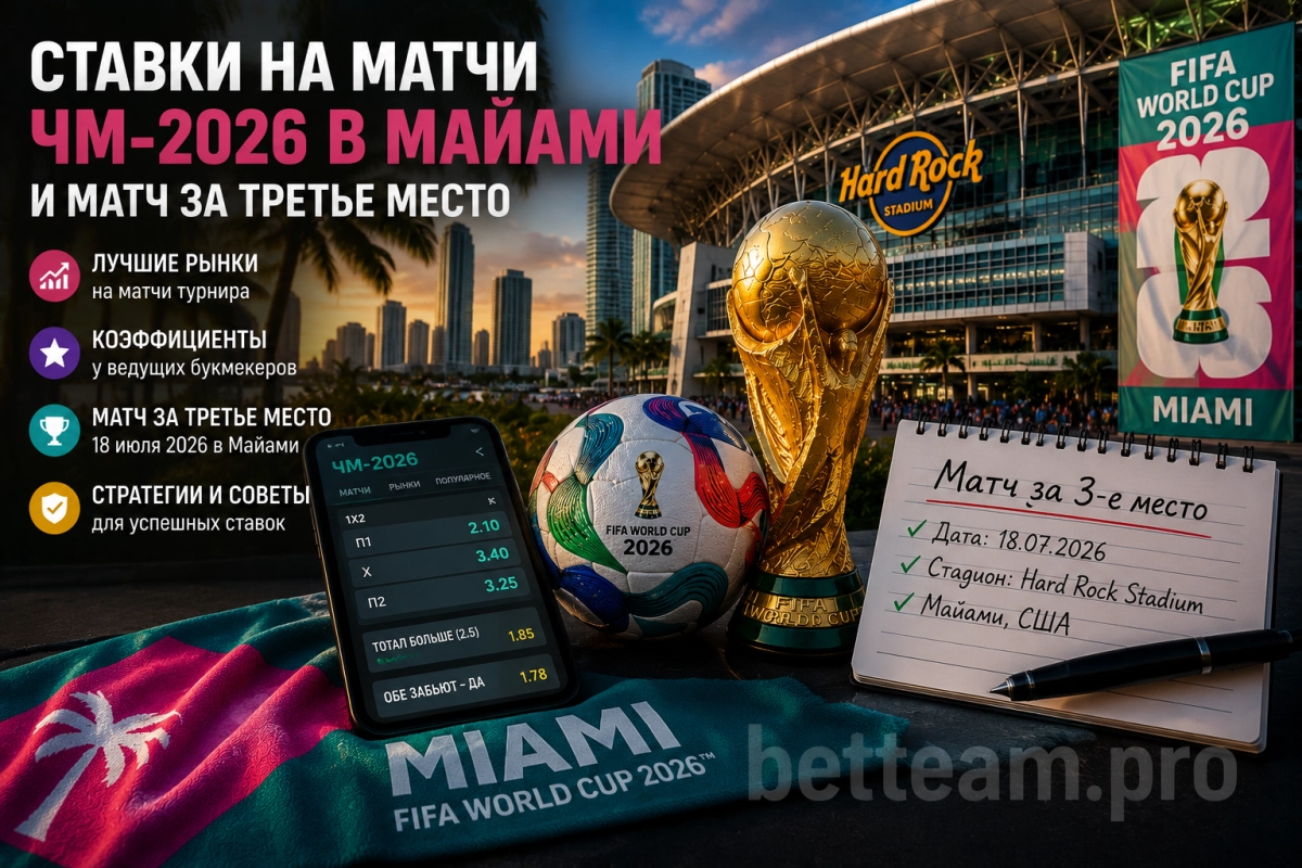 Ставки на матчи ЧМ-2026 в Майами и матч за третье место