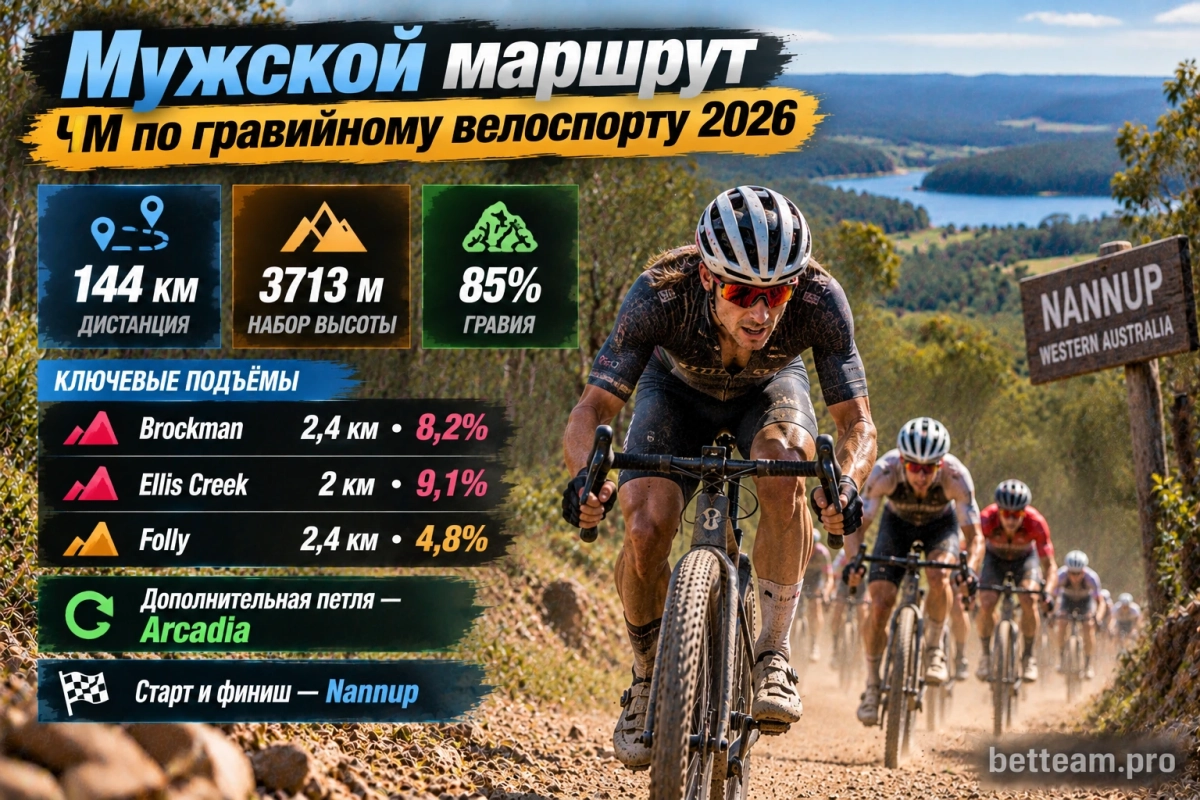 Мужской маршрут ЧМ по гравийному велоспорту 2026