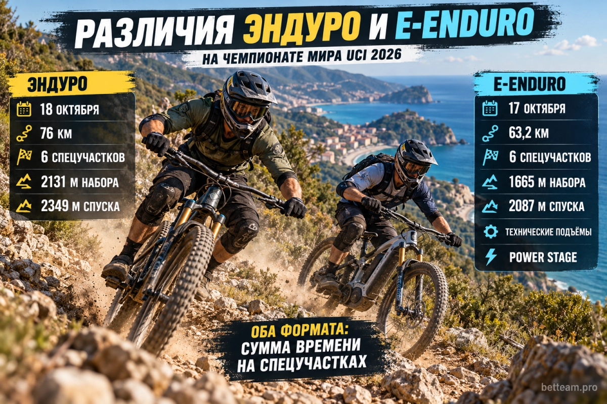 Различия эндуро и E-Enduro на чемпионате мира UCI 2026
