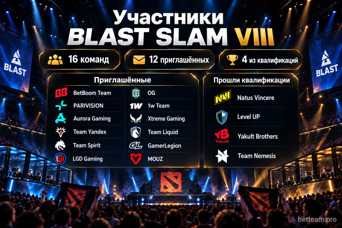 Участники турнира BLAST SLAM VIII по Dota 2