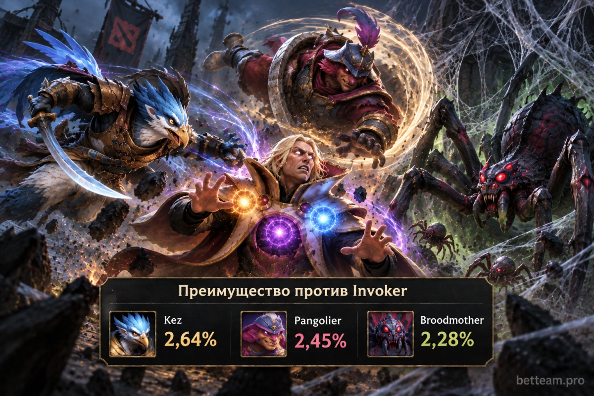 Kez, Pangolier и Broodmother против Invoker