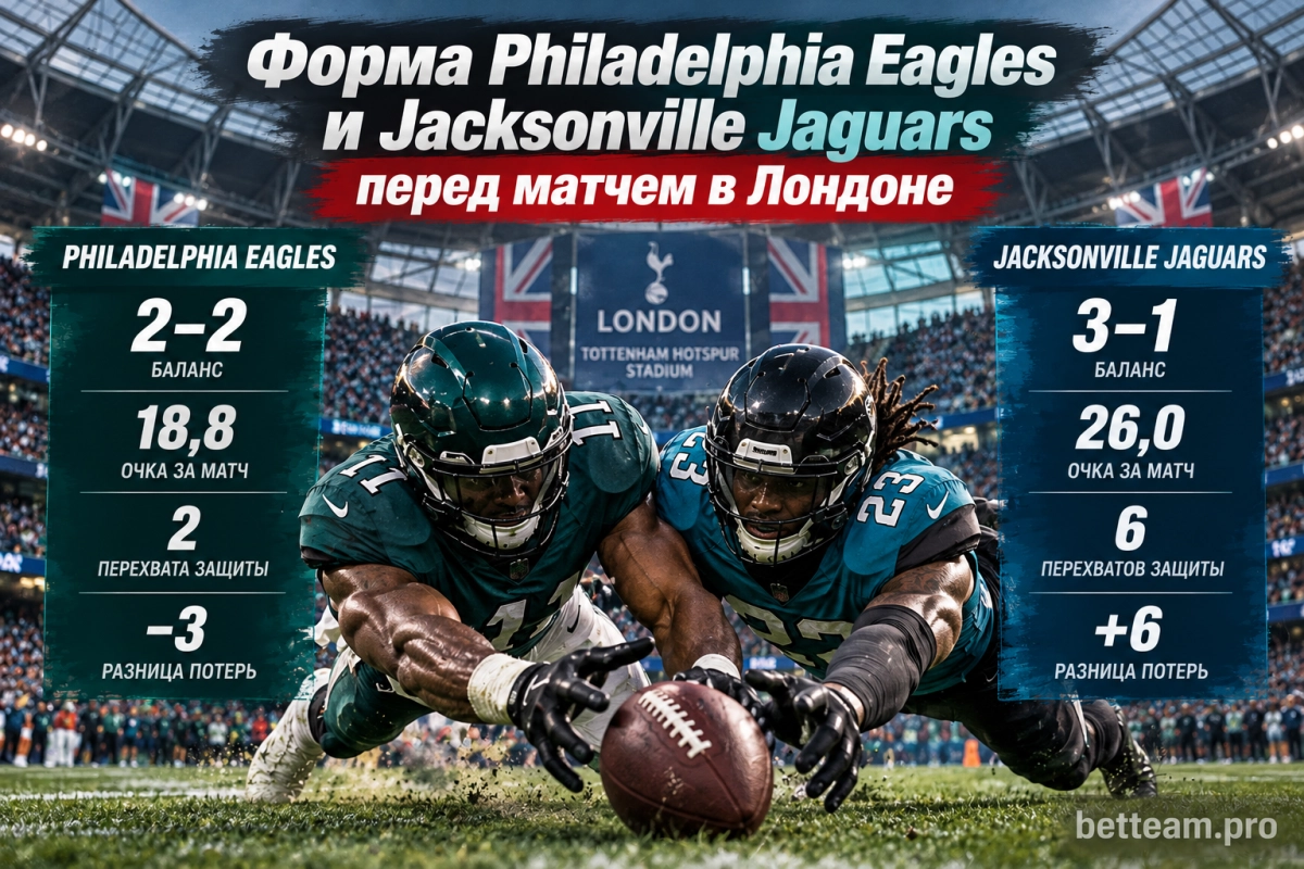 Форма Philadelphia Eagles и Jacksonville Jaguars перед матчем в Лондоне