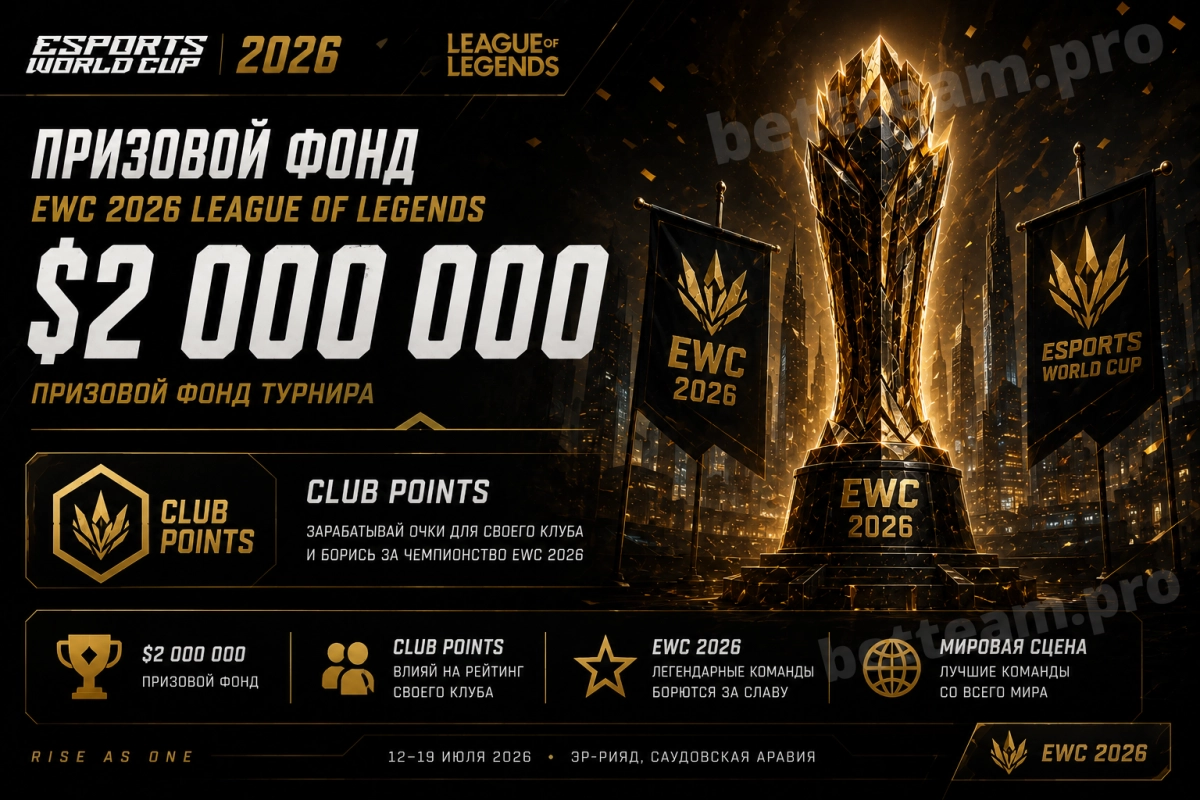 Призовой фонд EWC 2026 League of Legends &mdash; $2 000 000 и Club Points