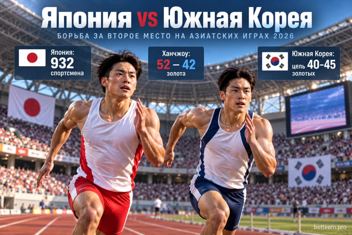 Япония и Южная Корея &mdash; борьба за второе место на Азиатских играх 2026