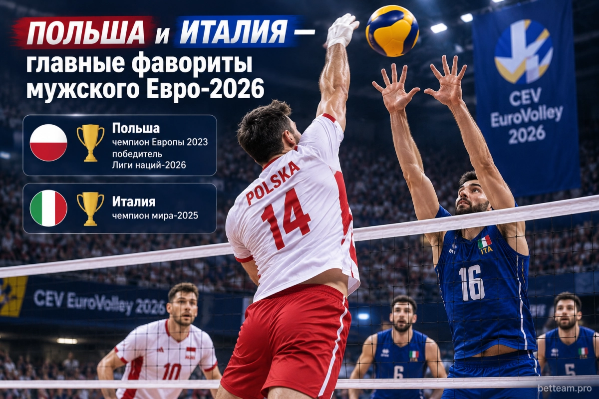 Польша и Италия &mdash; главные фавориты мужского Евро-2026