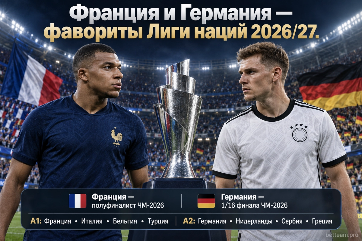 Франция и Германия &mdash; фавориты Лиги наций 2026/27