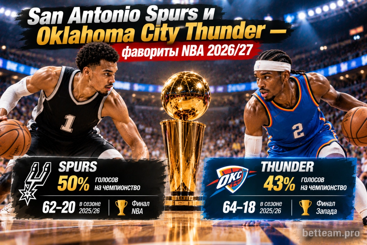 San Antonio Spurs и Oklahoma City Thunder &mdash; фавориты NBA 2026/27