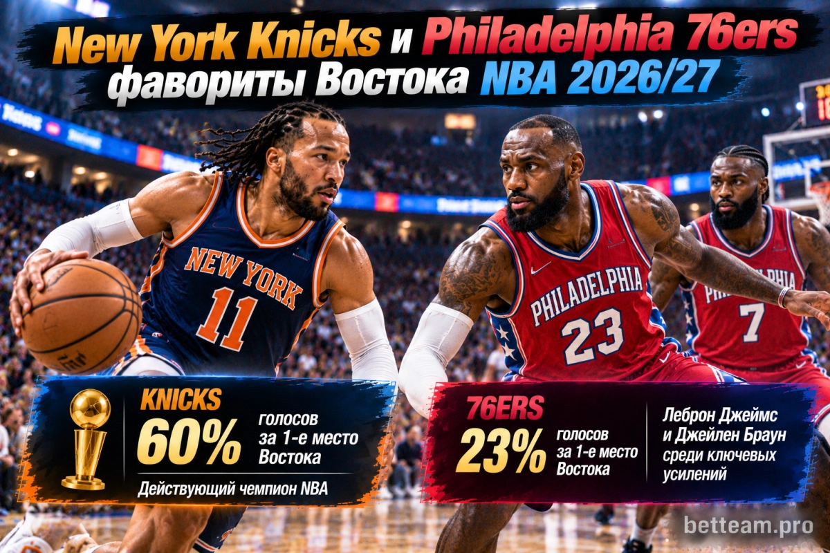 New York Knicks и Philadelphia 76ers &mdash; фавориты Востока NBA 2026/27