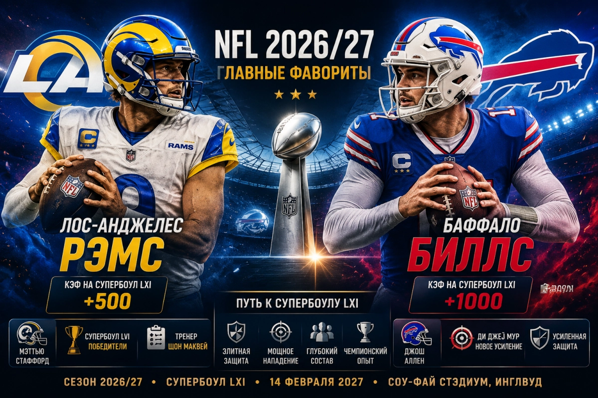 Лос-Анджелес Рэмс и Баффало Биллс &mdash; главные фавориты NFL 2026/27