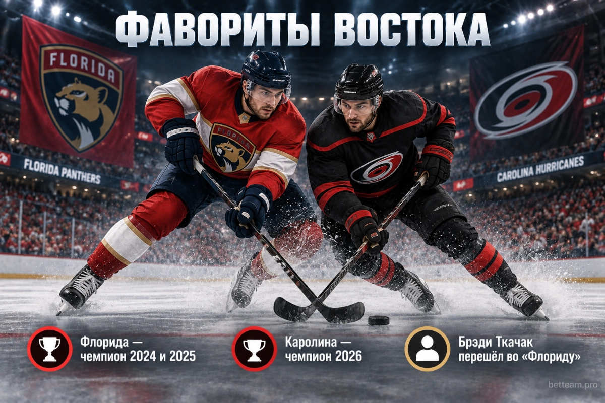 Флорида Пантерз и Каролина Харрикейнз &mdash; фавориты Востока NHL 2026/27