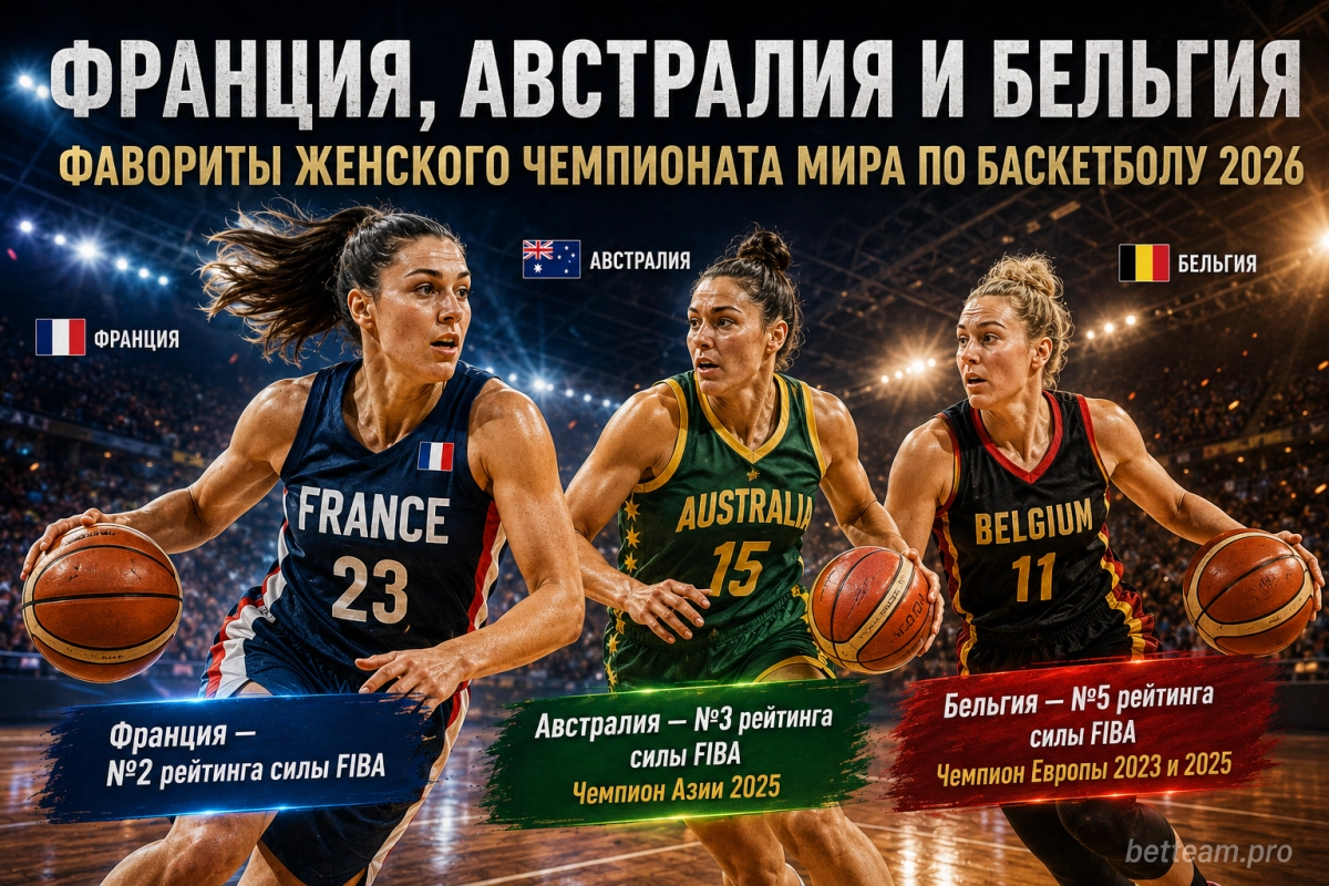Франция, Австралия и Бельгия &mdash; фавориты женского чемпионата мира по баскетболу 2026