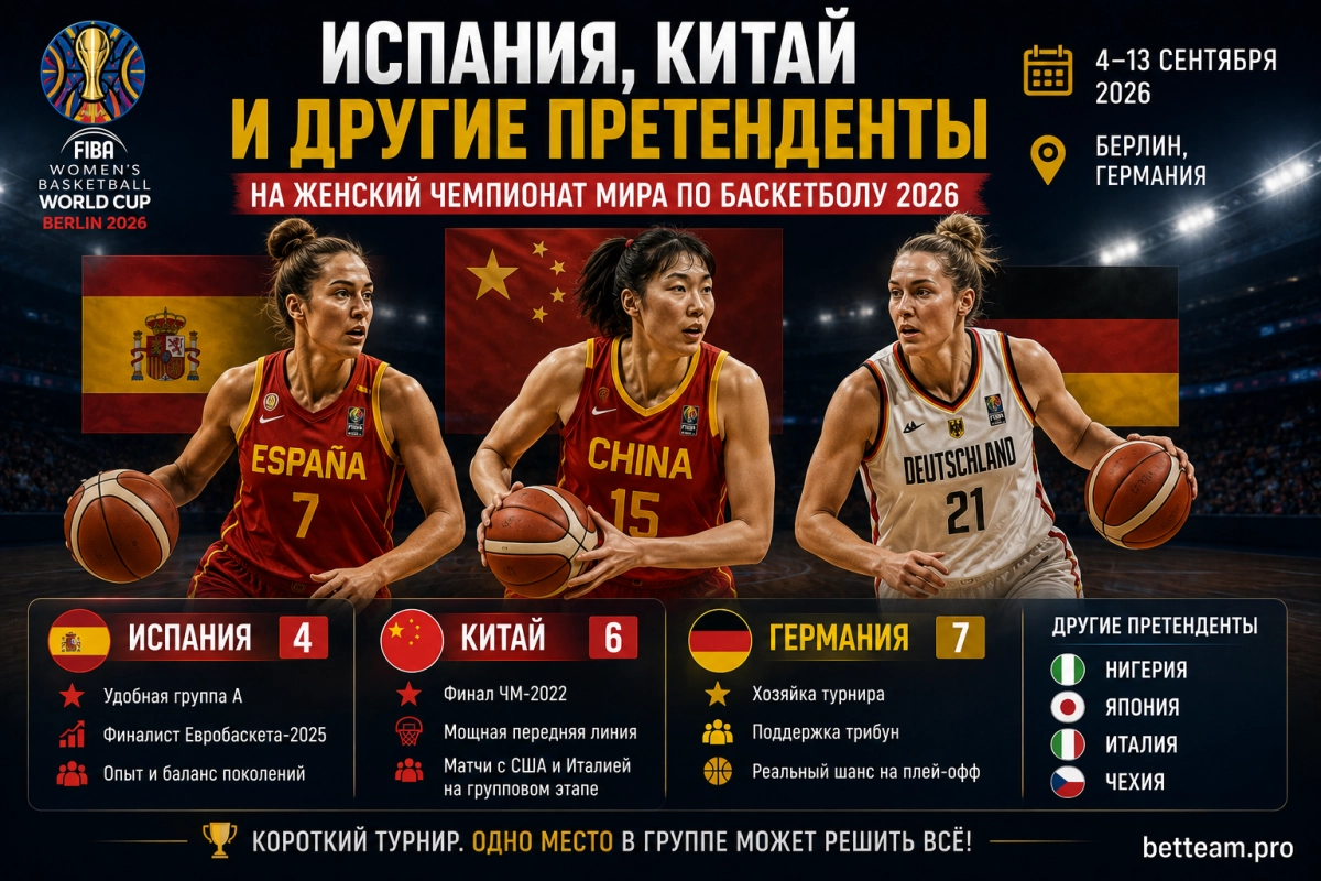 Испания, Китай и другие претенденты на женский чемпионат мира по баскетболу 2026