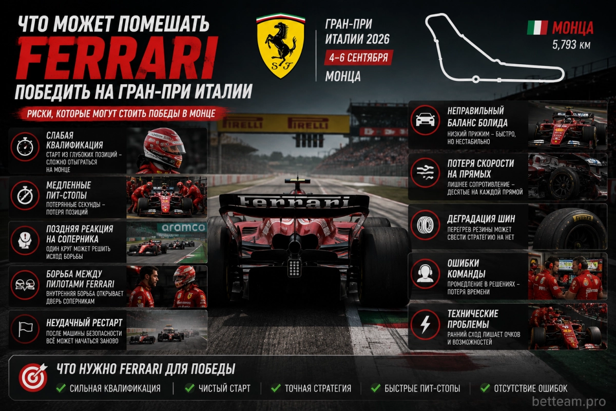 Что может помешать Ferrari победить на Гран-при Италии