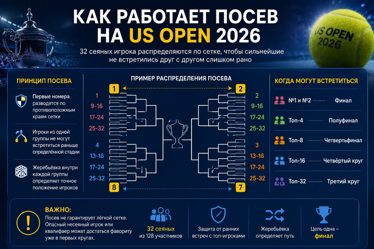 Как работает посев на US Open 2026