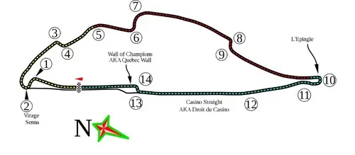 Схема трассы Circuit Gilles Villeneuve