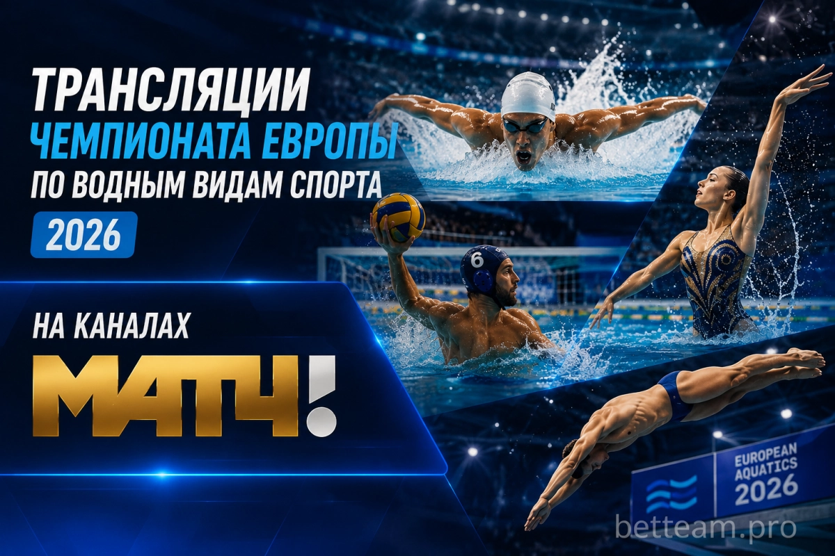 Трансляции чемпионата Европы по водным видам спорта 2026 на каналах Матч