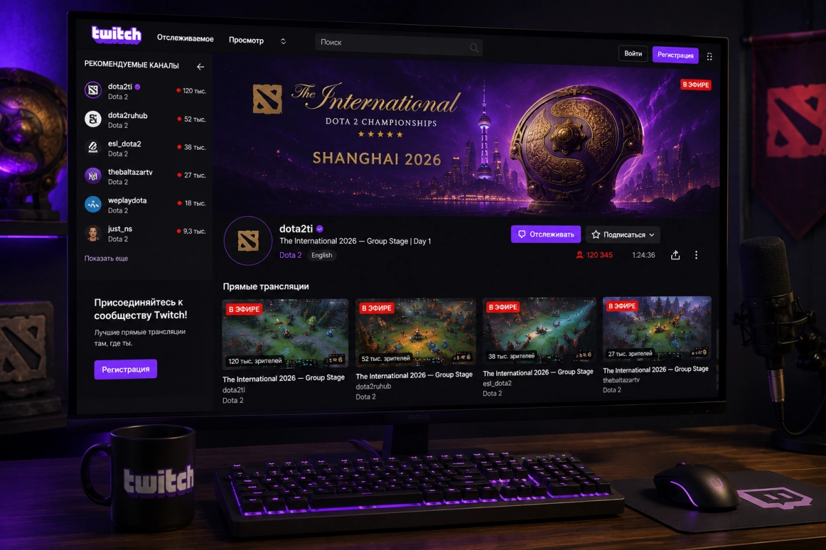 Официальные трансляции The International 2026 на Twitch