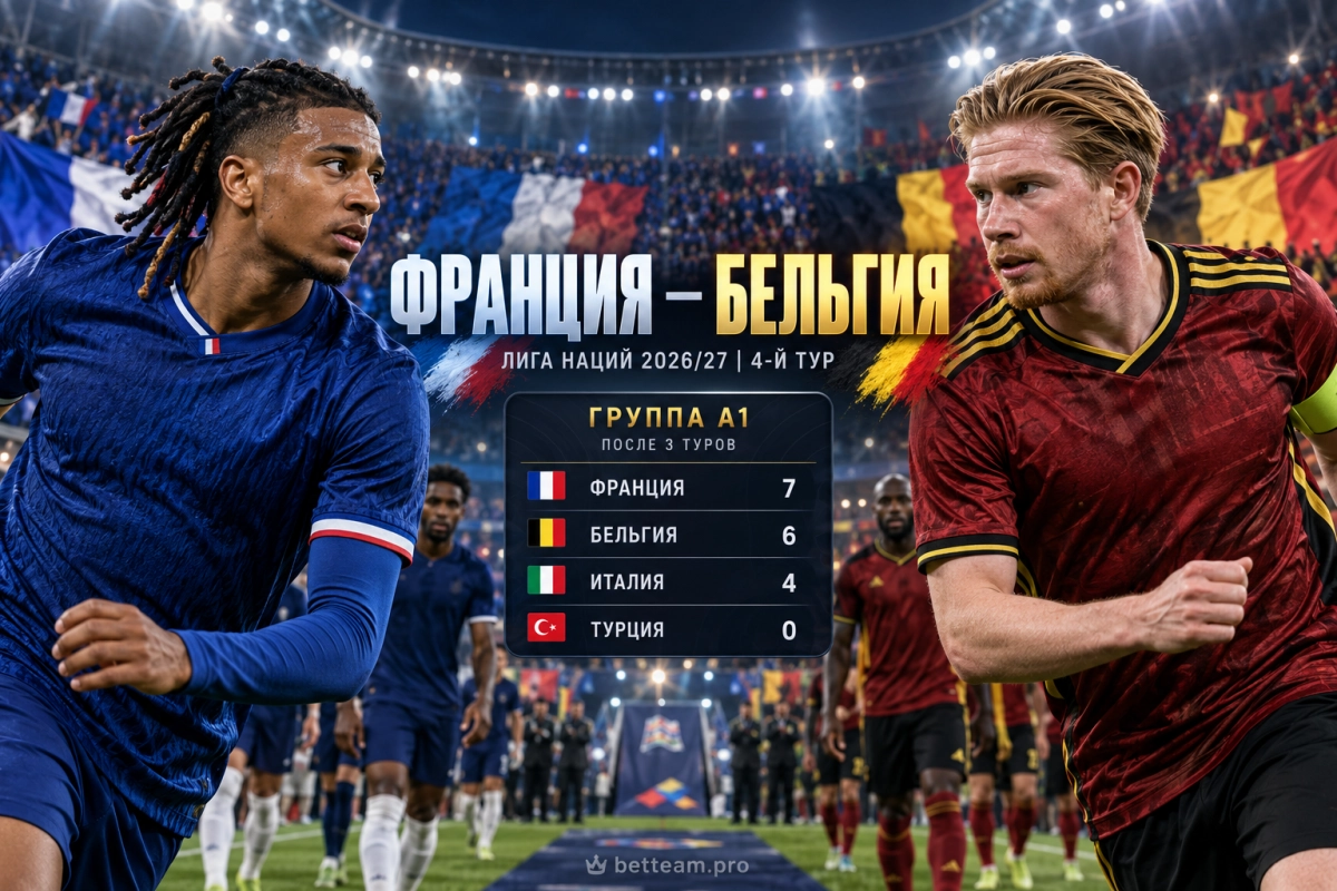 Франция &mdash; Бельгия в четвёртом туре Лиги наций 2026/27