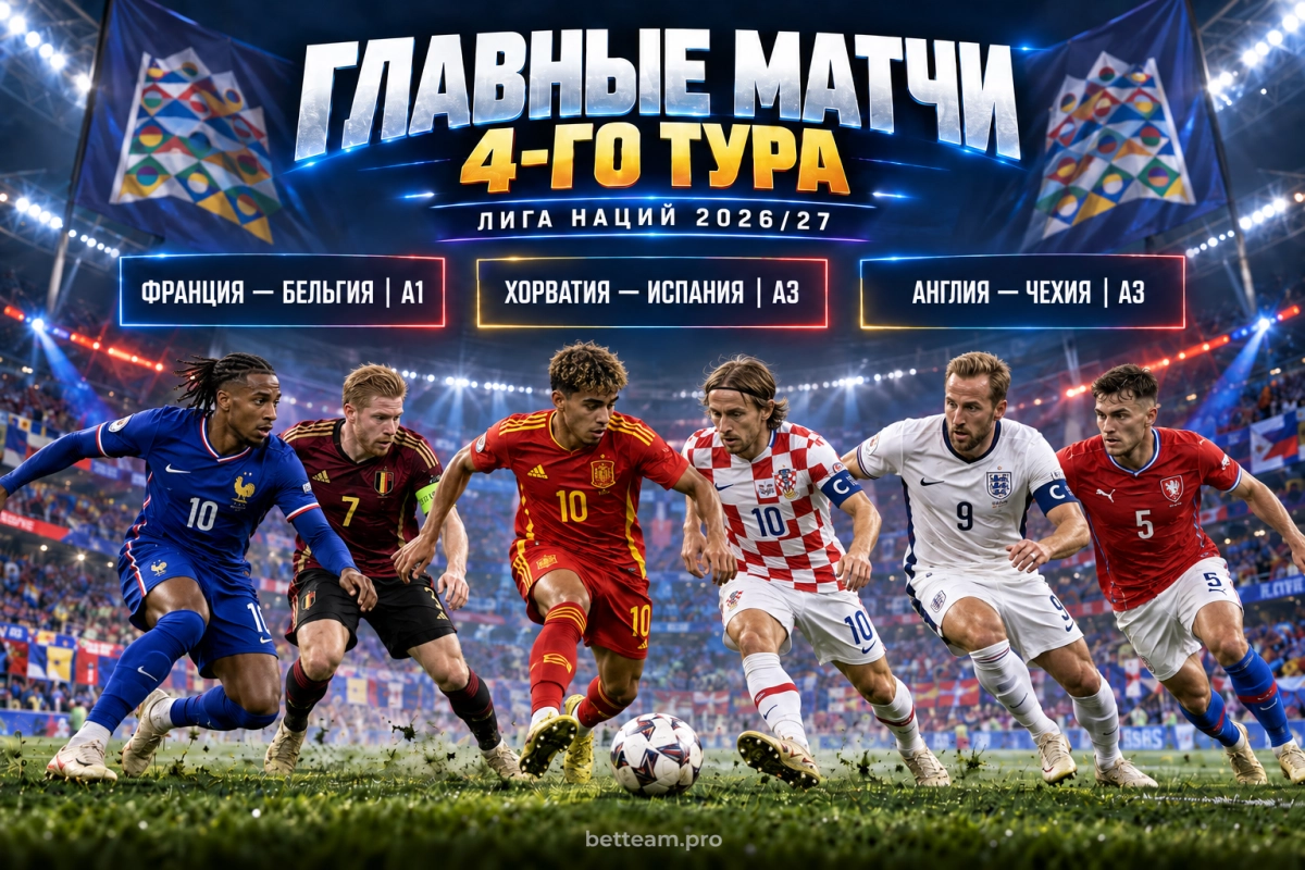 Главные матчи четвёртого тура Лиги наций 2026/27