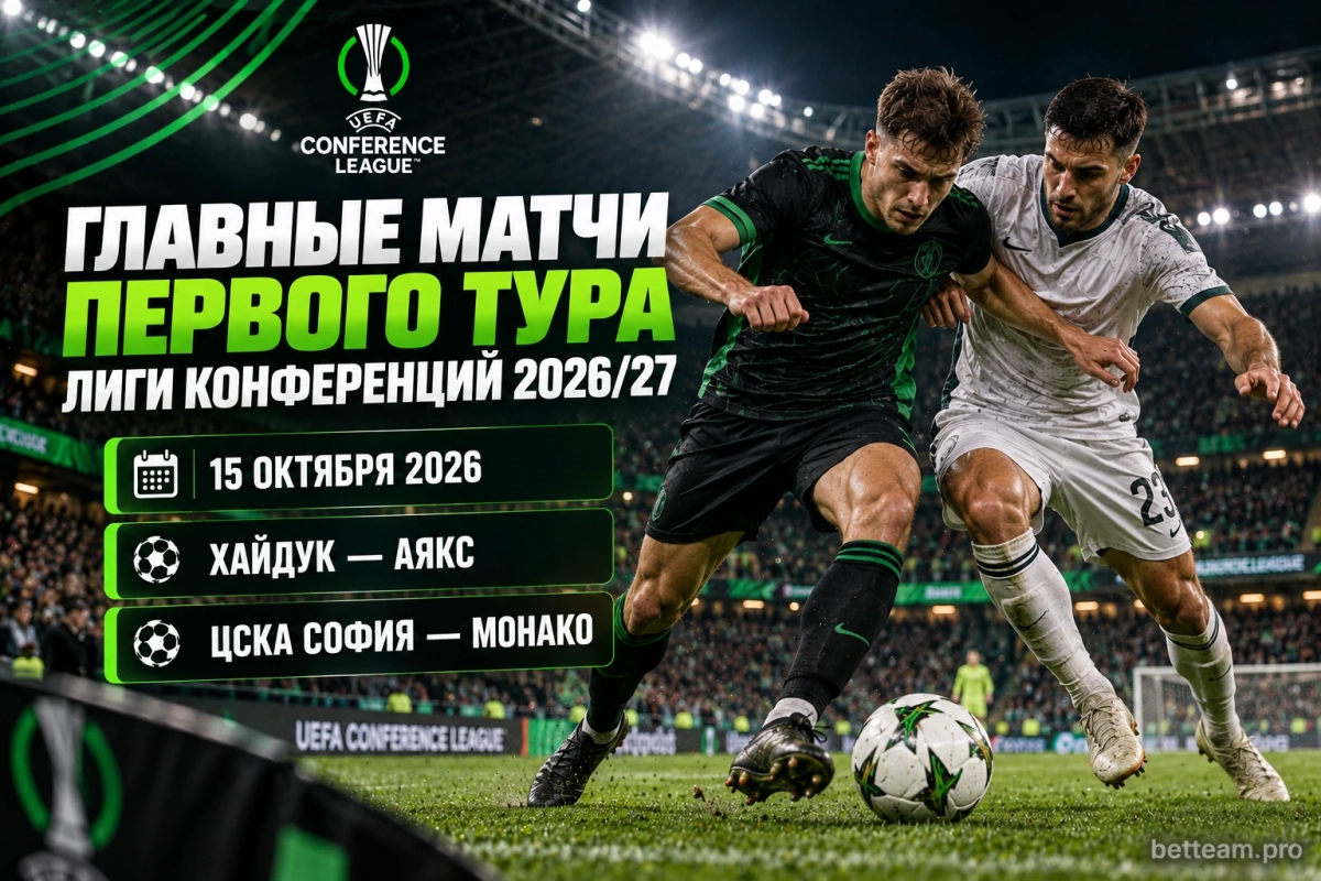 Главные матчи первого тура Лиги конференций 2026/27