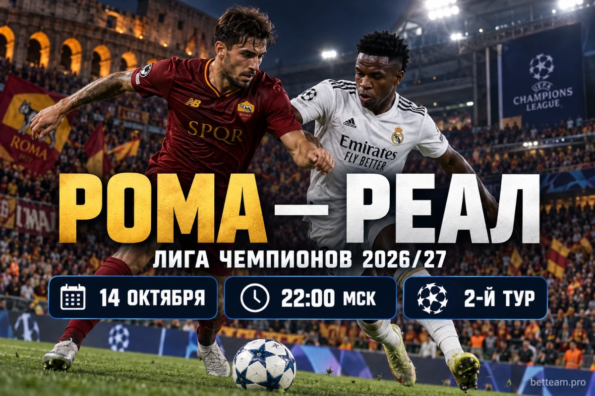 Рома &mdash; Реал: противостояние второго тура Лиги чемпионов 2026/27