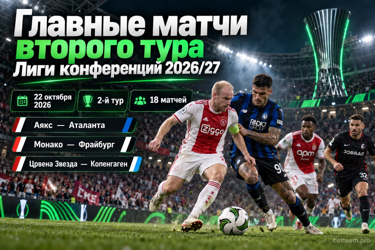Главные матчи второго тура Лиги конференций 2026/27