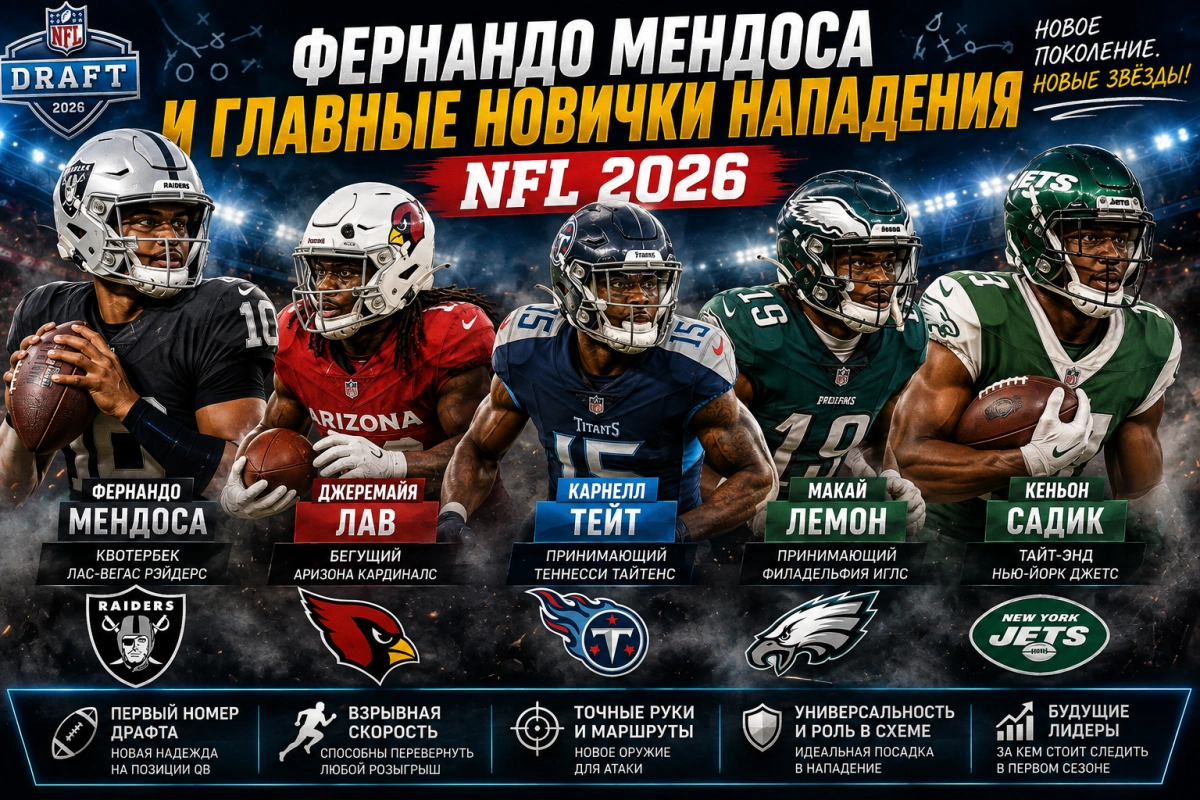 Фернандо Мендоса и главные новички нападения NFL 2026
