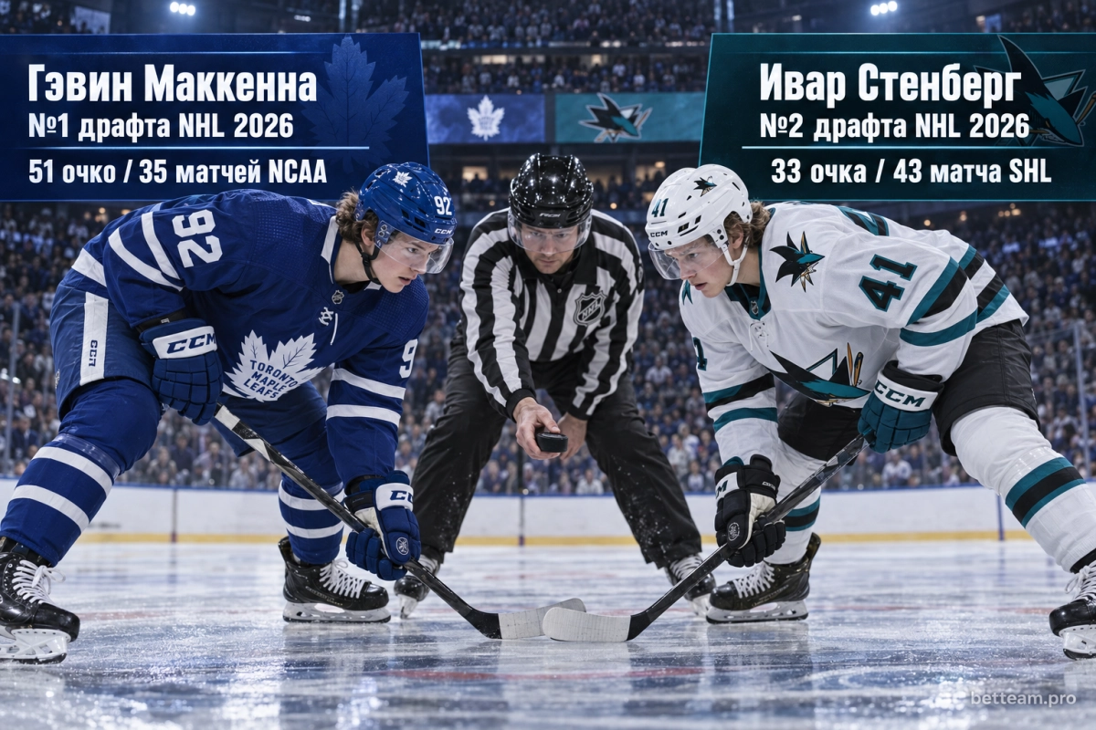 Гэвин Маккенна и Ивар Стенберг &mdash; первые номера драфта NHL 2026