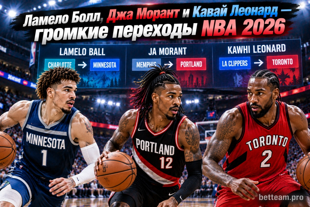 Ламело Болл, Джа Морант и Кавай Леонард &mdash; громкие переходы NBA 2026