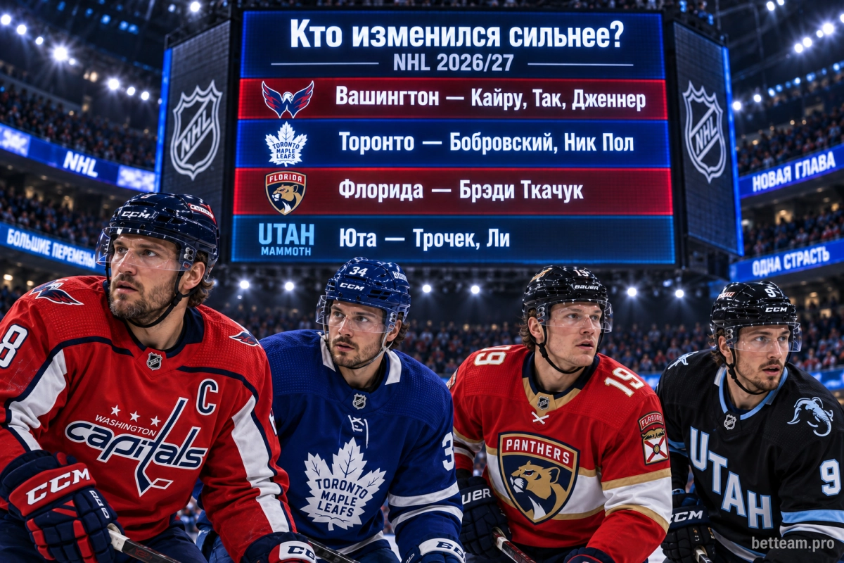 Какие клубы NHL сильнее всего изменились перед сезоном 2026/27