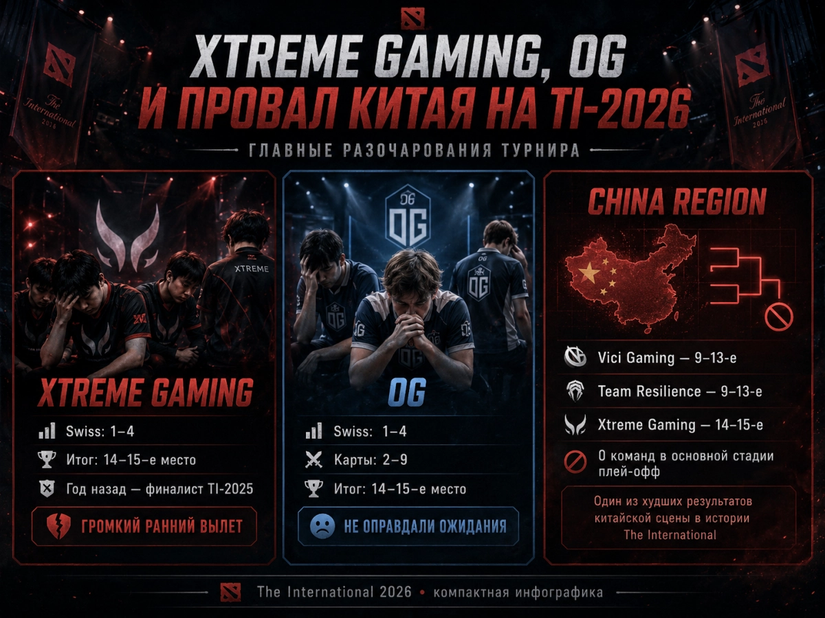 Xtreme Gaming, OG и провал Китая на The International 2026