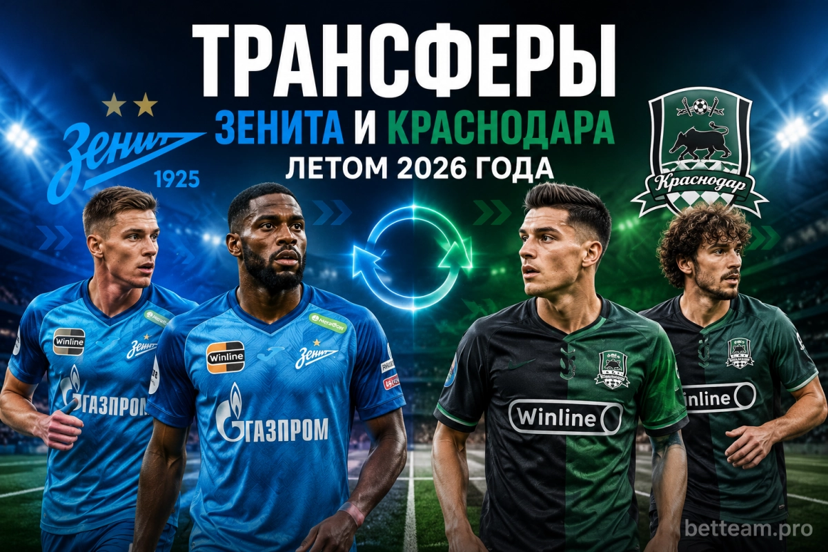 Трансферы Зенита и Краснодара летом 2026 года