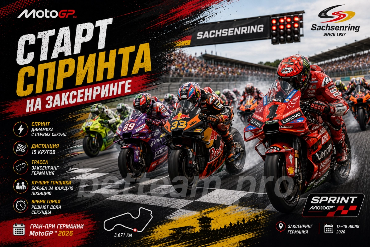 Старт спринта MotoGP на Заксенринге