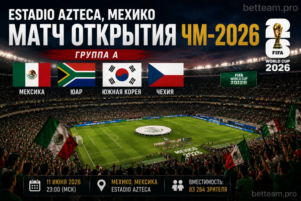 Estadio Azteca Мехико &mdash; матч открытия ЧМ-2026, группа A