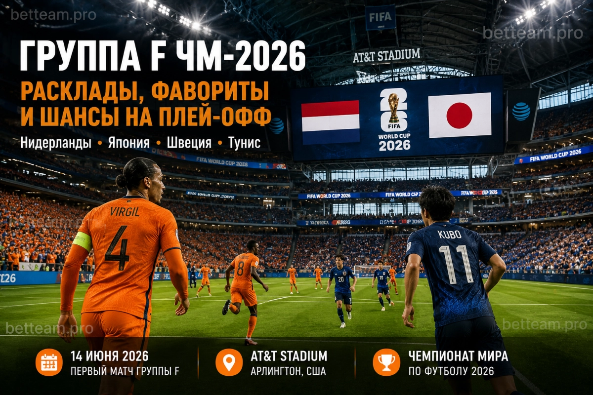 AT&T Stadium Арлингтон &mdash; первый матч группы F ЧМ-2026, Нидерланды &mdash; Япония 14 июня