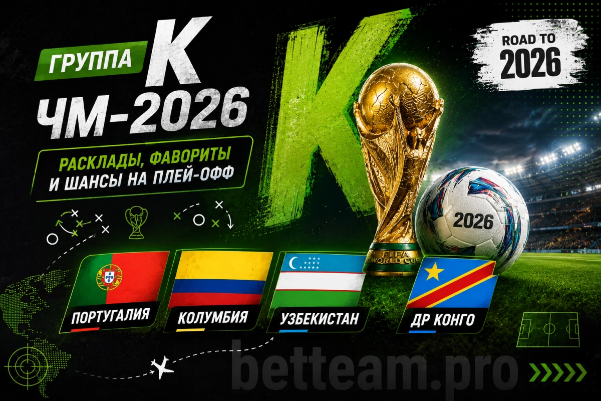 Группа K ЧМ-2026: Португалия, Колумбия, Узбекистан, ДР Конго