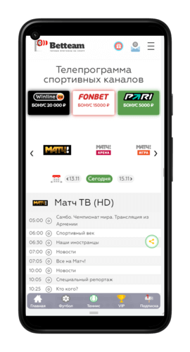 Гайд по сайту Betteam